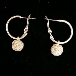 Crystal Disco Ball Costume Hoop Earrings